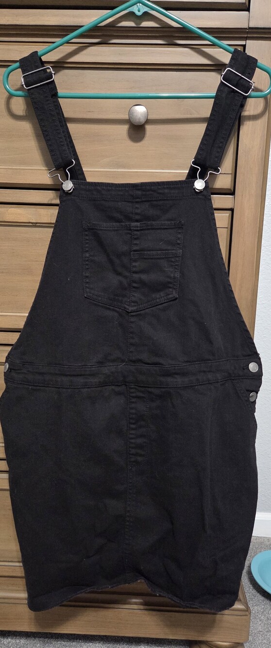 Maurices Black Denim Overall Dress